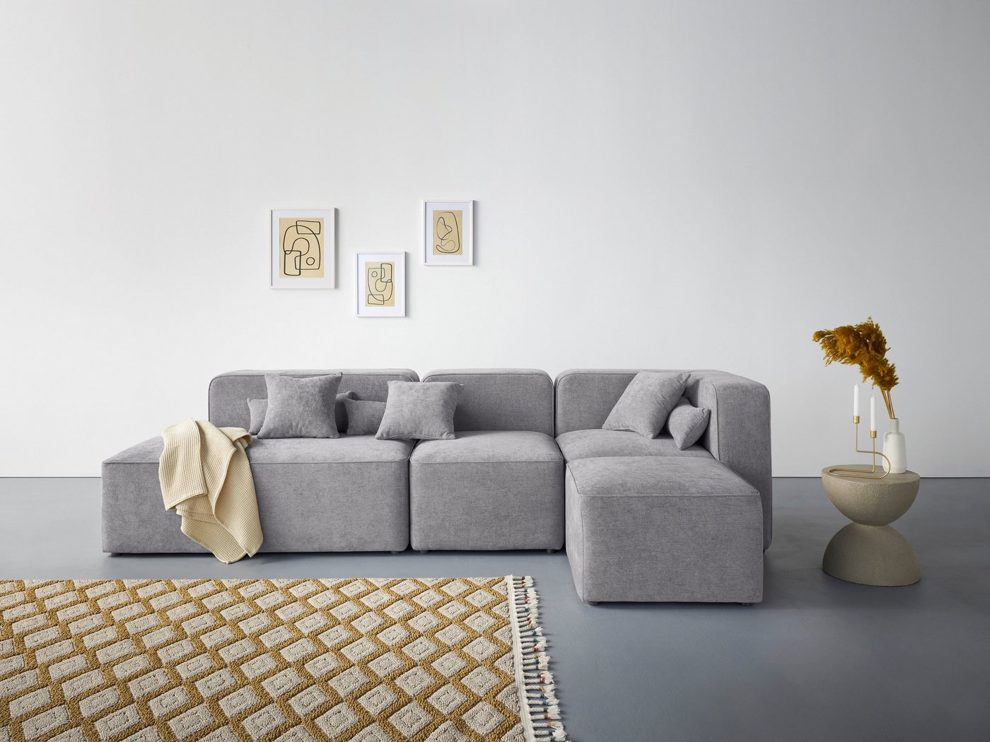 andas Ecksofa Sundstrup L-Form, Modulserie, individuelle Zusammenstellung von andas