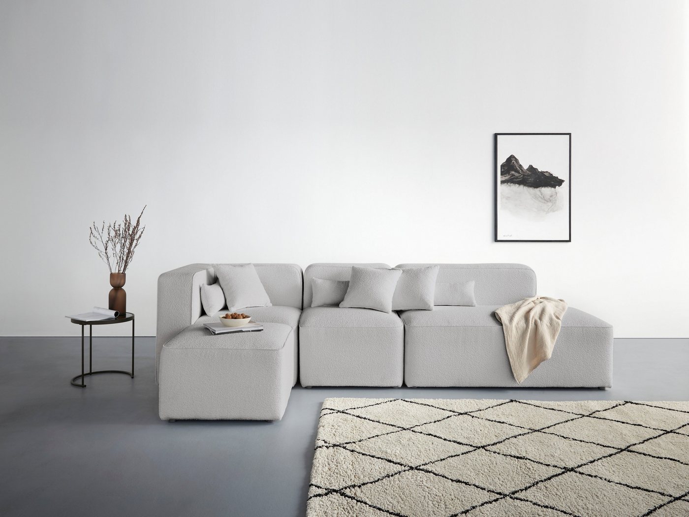 andas Ecksofa Sundstrup L-Form, Modulserie, individuelle Zusammenstellung von andas