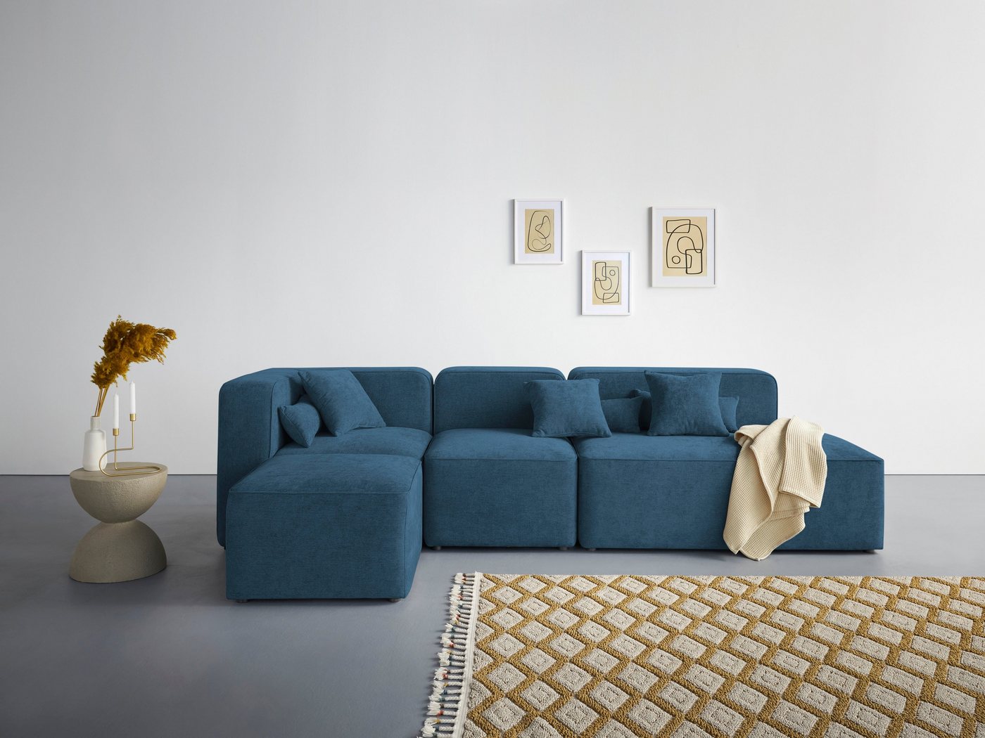 andas Ecksofa Sundstrup L-Form, Modulserie, individuelle Zusammenstellung von andas