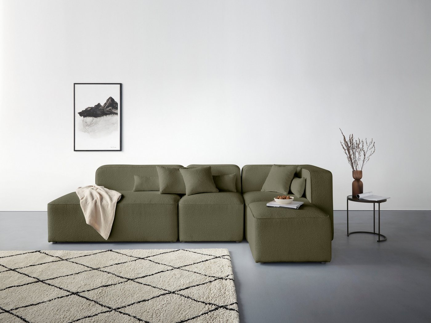 andas Ecksofa Sundstrup L-Form, Modulserie, individuelle Zusammenstellung von andas
