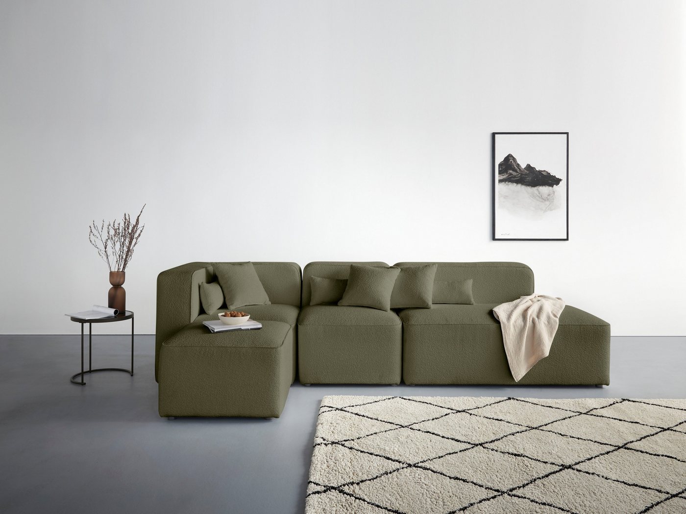 andas Ecksofa Sundstrup L-Form, Modulserie, individuelle Zusammenstellung von andas