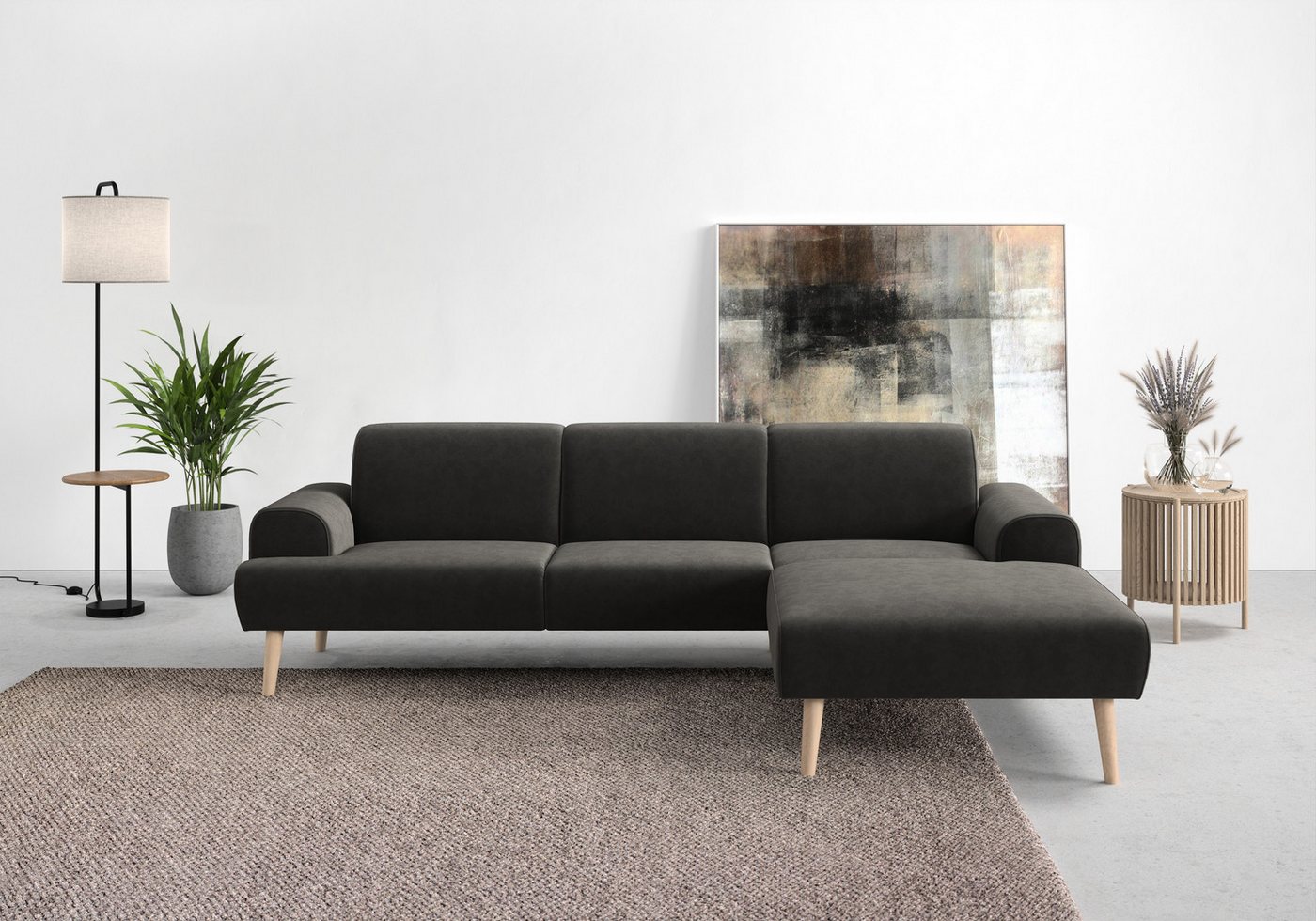 andas Ecksofa Swift Scandic Design, Federkern für hohen Sitzkomfort, L-Form, Federkern-Polsterung, B/T/H: 292/83/176 cm von andas