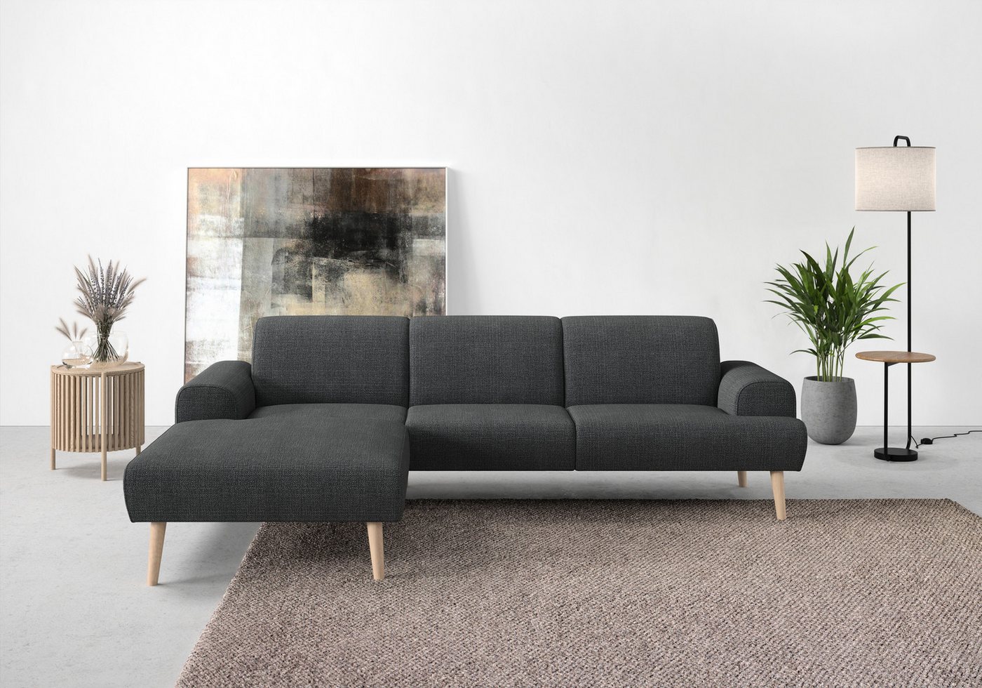 andas Ecksofa Swift Scandic Design, Federkern für hohen Sitzkomfort, L-Form, Federkern-Polsterung, B/T/H: 292/83/176 cm von andas