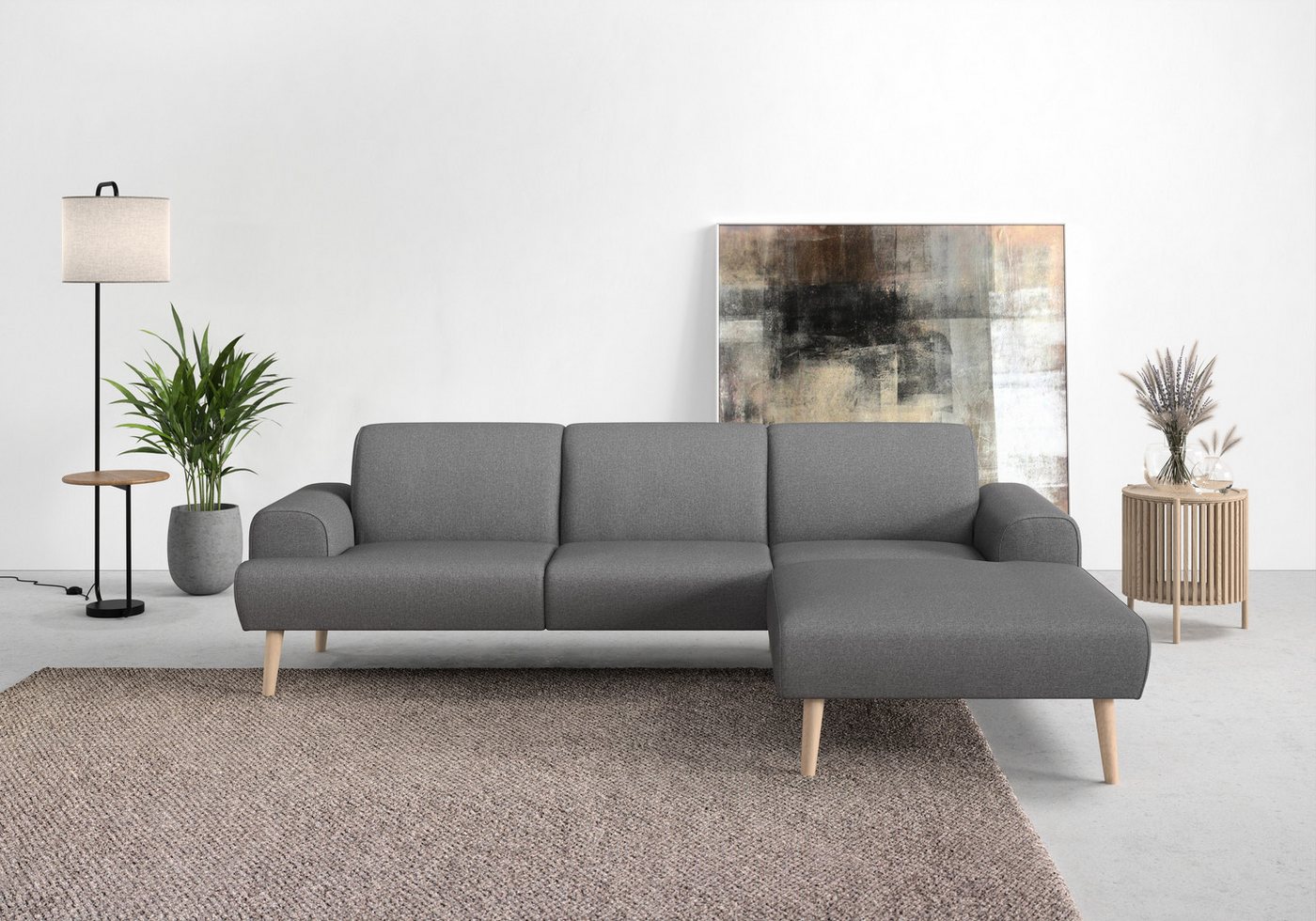 andas Ecksofa Swift Scandic Design, Federkern für hohen Sitzkomfort, L-Form, Federkern-Polsterung, B/T/H: 292/83/176 cm von andas