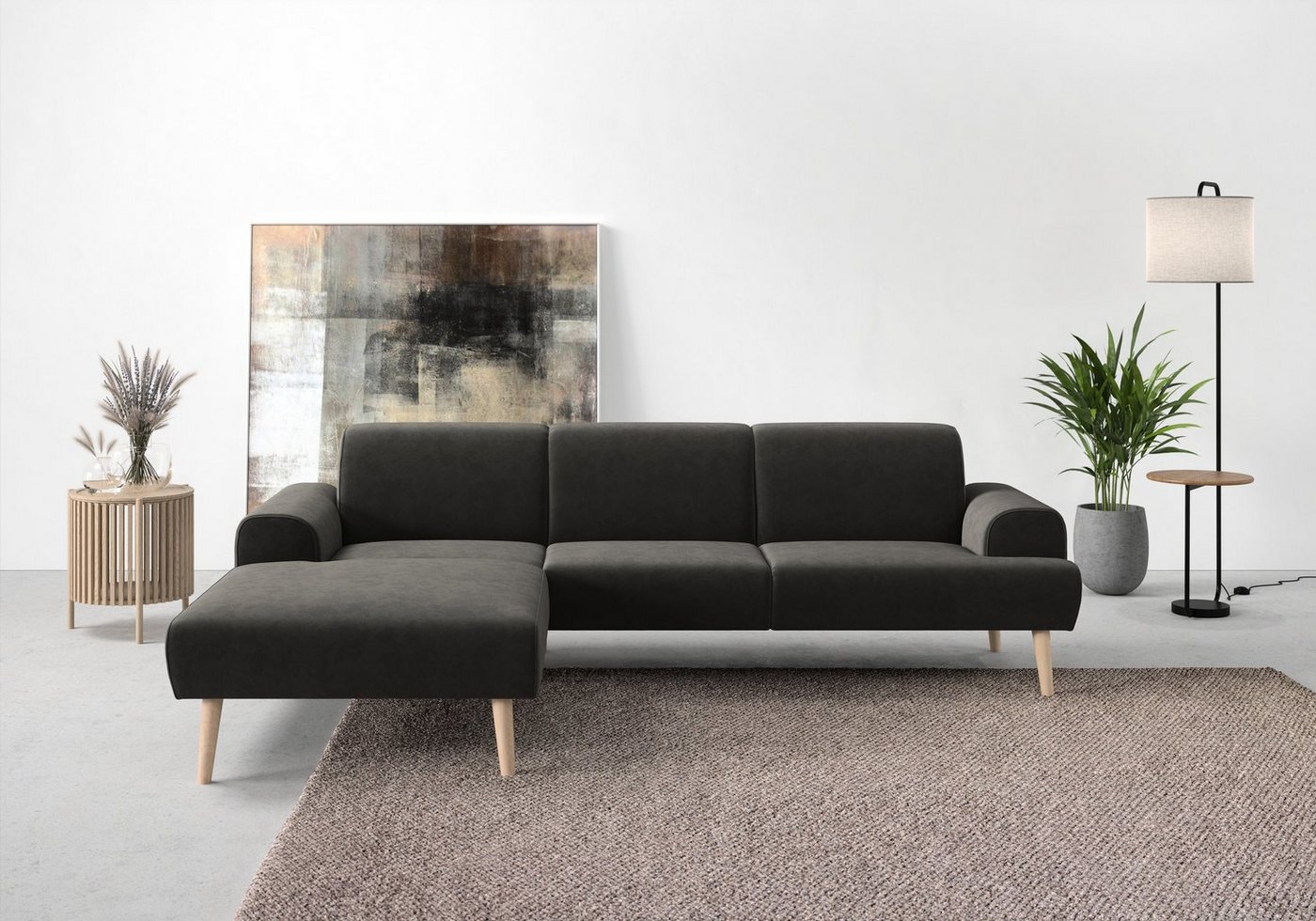 andas Ecksofa Swift Scandic Design, Federkern für hohen Sitzkomfort, L-Form, Federkern-Polsterung, B/T/H: 292/83/176 cm von andas