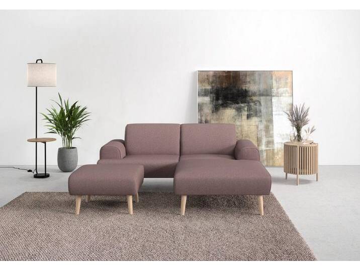 andas Ecksofa Swift Scandic Design, komfortabler Federkern, Breite 192cm, L-Form, Federkern-Polsterung, B/T/H: 192/83/176 cm, lila, beere von andas