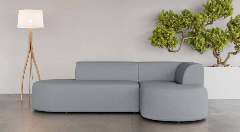 andas Ecksofa Ecksofa Tvinne mit Ottomane links oder rechts bestellbar, L-Form, mit Wellenunterfederung, BxTxH 260x170x73 cm von andas