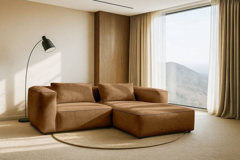 andas Ecksofa Tvinnet, Breite 228 cm, extra tiefe Sitzfläche, kubisches Sitzvergnügen von andas