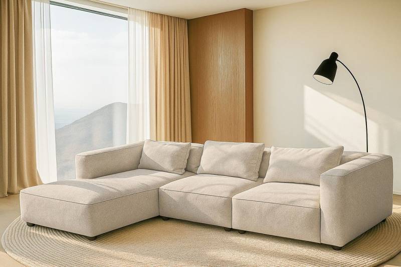andas Ecksofa Tvinnet, Breite 317 cm, extra tiefe Sitzfläche, kubisches Sitzvergnügen von andas