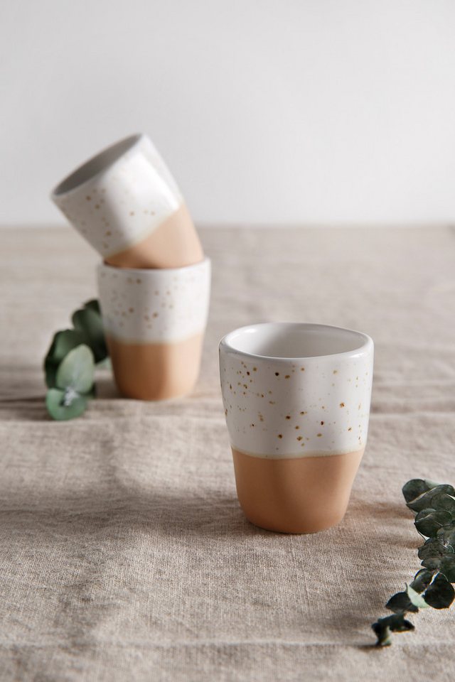 my home Espressotasse Espressobecher, modernes Geschirr-Set Bruddesta, 4er Set, Steinzeug, hohe Haltbarkeit, spülmaschinengeeignet & mikrowellengeeignet, 80 ml von my home