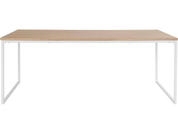 andas Esstisch Hulsig (1-St), mit Tischplatte in einer Holzoptik und fühlbare Struktur, Höhe 76 cm, beige von andas