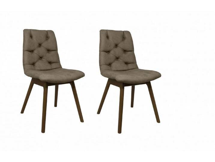 andas Esszimmerstuhl Ramon (Set, 2 St), mit Massivholzbeinen, in verschiedenen Farben und Stoffen, grau, schlamm Trelew 9811 von andas