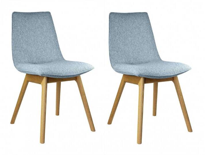 andas Esszimmerstuhl Ramon (Set, 2 St), mit Massivholzbeinen, verschiedene Stoffe, blau, hellblau Lukka 72 von andas