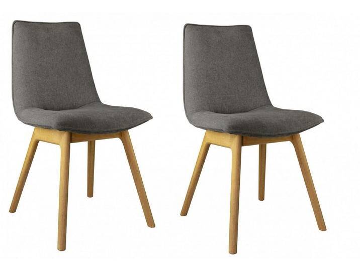 andas Esszimmerstuhl Ramon (Set, 2 St), mit Massivholzbeinen, verschiedene Stoffe, grau, grau Storm 97 von andas