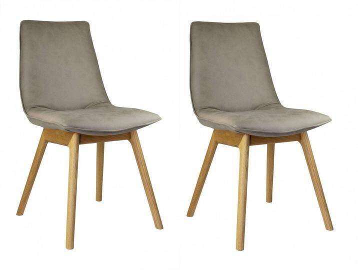 andas Esszimmerstuhl Ramon (Set, 2 St), mit Massivholzbeinen, verschiedene Stoffe, grau, grau Trelew 9502 von andas
