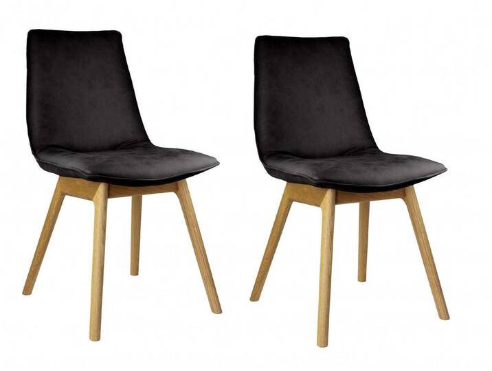 andas Esszimmerstuhl Ramon (Set, 2 St), mit Massivholzbeinen, verschiedene Stoffe, schwarz, schwarz Trelew 7006 von andas