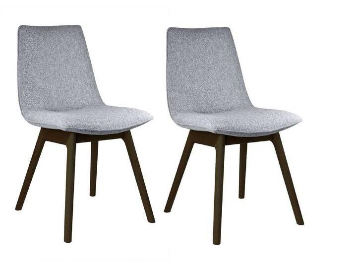 andas Esszimmerstuhl Ramon (Set, 2 St), mit Massivholzbeinen, verschiedenen Farben und Stoffe, grau, hellgrau Lukka 85 von andas