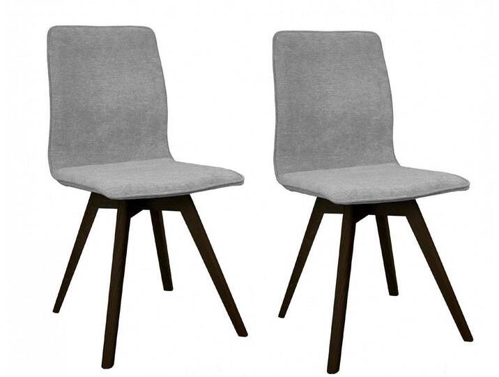 andas Esszimmerstuhl Rania (Set, 2 St), Massivholzgestell, mit Keder, grau, Grau von andas