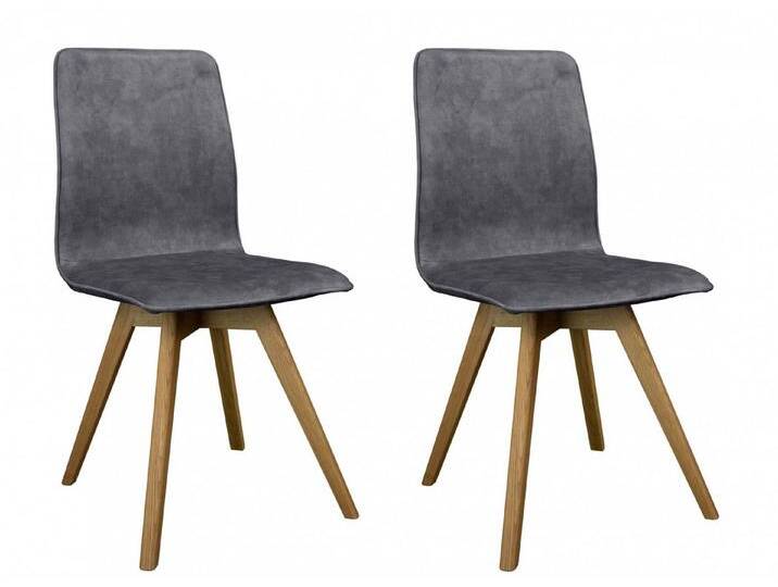 andas Esszimmerstuhl Rania (Set, 2 St), Massivholzgestell, mit Keder, grau, dunkelgrau von andas