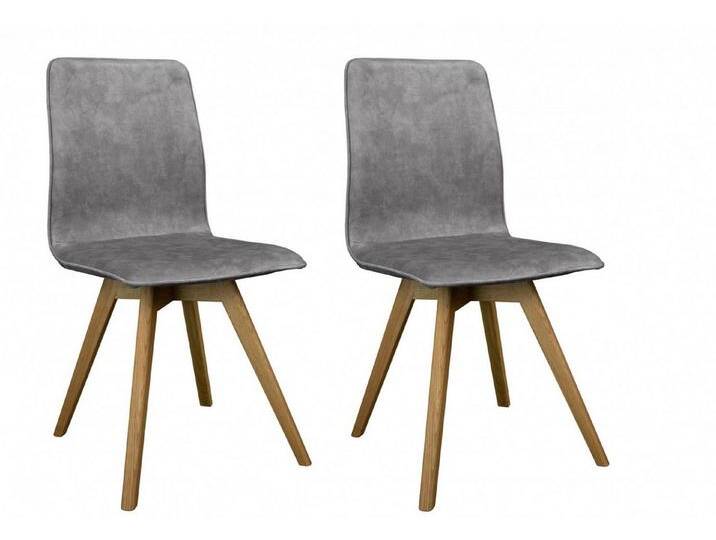 andas Esszimmerstuhl Rania (Set, 2 St), Massivholzgestell, mit Keder, grau, hellgrau von andas