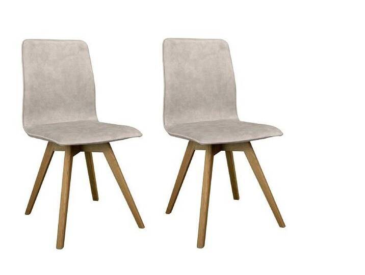 andas Esszimmerstuhl Rania (Set, 2 St), Massivholzgestell, mit Keder, weiß, milky von andas