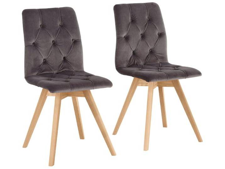 andas Esszimmerstuhl Rania (Set, 2 St), im 2er/4er/6er Set, Massivholzbeinen, grau, 2 St., grau von andas