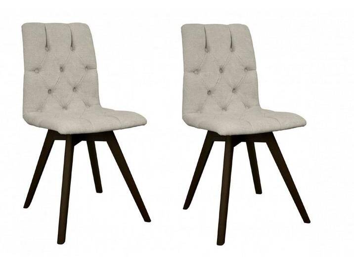 andas Esszimmerstuhl Rania (Set, 2 St), mit Massivholzbeinen, beige weiß, Beige von andas