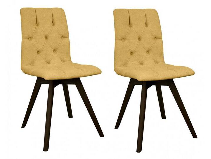 andas Esszimmerstuhl Rania (Set, 2 St), mit Massivholzbeinen, gelb, Gelb von andas