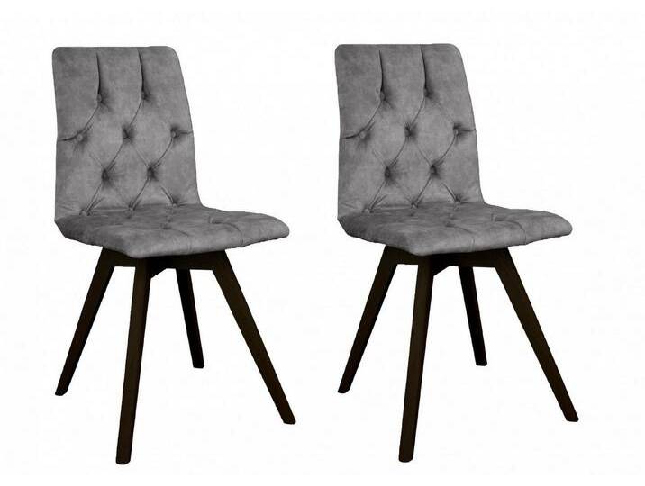 andas Esszimmerstuhl Rania (Set, 2 St), mit Massivholzbeinen, grau, hellgrau von andas