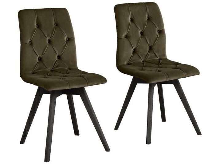 andas Esszimmerstuhl Rania (Set, 2 St), mit Massivholzbeinen, grün, moos von andas