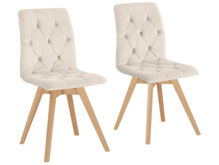 andas Esszimmerstuhl Rania (Set, 4 St), im 2er/4er/6er Set, Massivholzbeinen, beige, 4 St., creme von andas