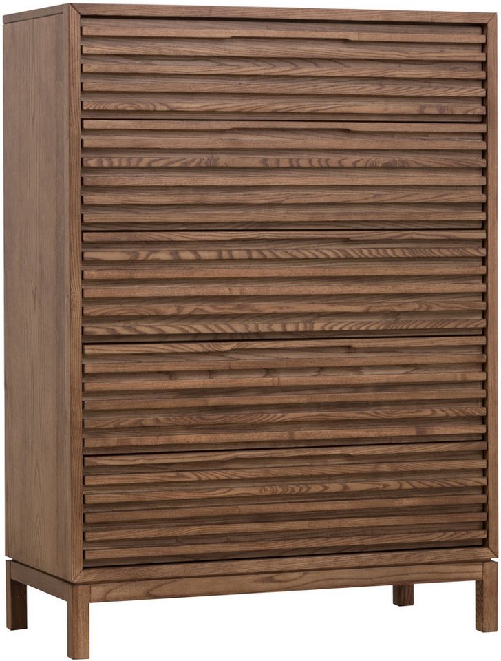 andas Highboard Tanner Highboard aus Eschenholz mit fünf Schubladen (1 St) von andas
