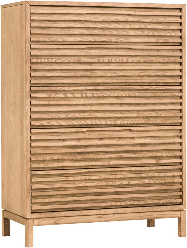 andas Highboard Tanner Highboard aus Eschenholz mit fünf Schubladen (1 St) von andas
