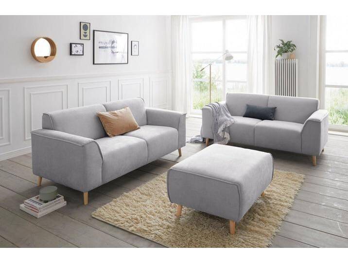 andas Hocker Janek, mit Keder in scandinavischem Design, grau, hellgrau andas Hocker Janek, mit Keder in scandinavischem Design, grau, hellgrau von andas