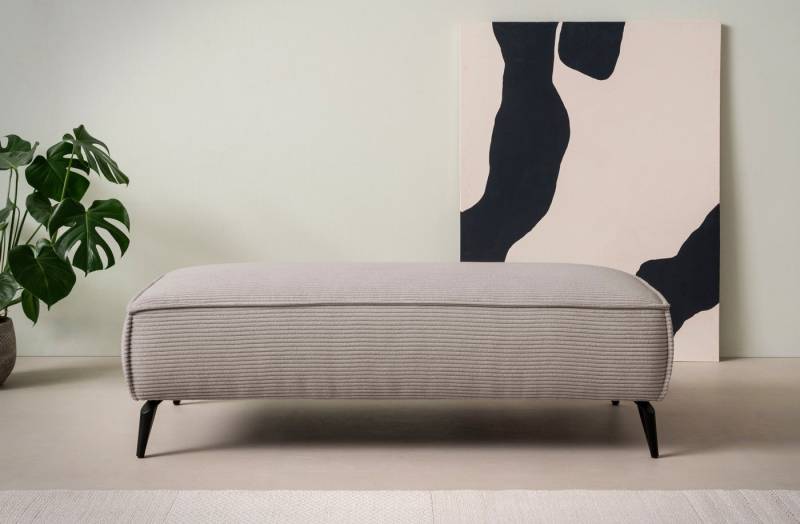 andas Hocker TVINNU, mit Kedernaht, Cord u. Flachgewebe, zur Serie TVINNU, gemütlicher Sitzkomfort, rechteckig, schwarze Füße andas Hocker TVINNU, mit Kedernaht, Cord u. Flachgewebe, zur Serie TVINNU, gemütlicher Sitzkomfort, rechteckig, schwarze Füße von andas