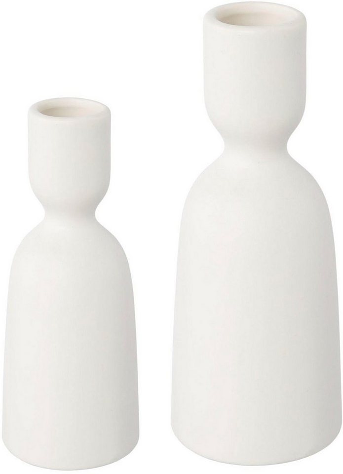 andas Kerzenhalter Stabkerzenhalter Adalena (Set, 2 St), aus Porzellan, im nordischen Design von andas