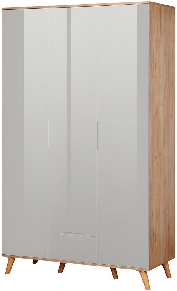 andas Kleiderschrank Lund Schlafzimmerschrank Bestseller im skandinavischem Design Garderobenschrank mit Premium Innenausstattung, Breite 120cm von andas
