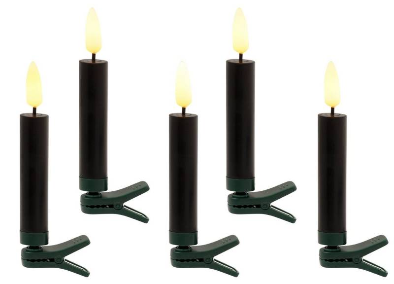 my home LED-Christbaumkerzen Bjarne, 25 kabellos Kerzen mit 3D-Flamme, Höhe ca. 11,5 cm, 25-flammig, Weihnachtsdeko, Christbaumschmuck mit Dimm-/Flacker- und Timerfunktion von my home
