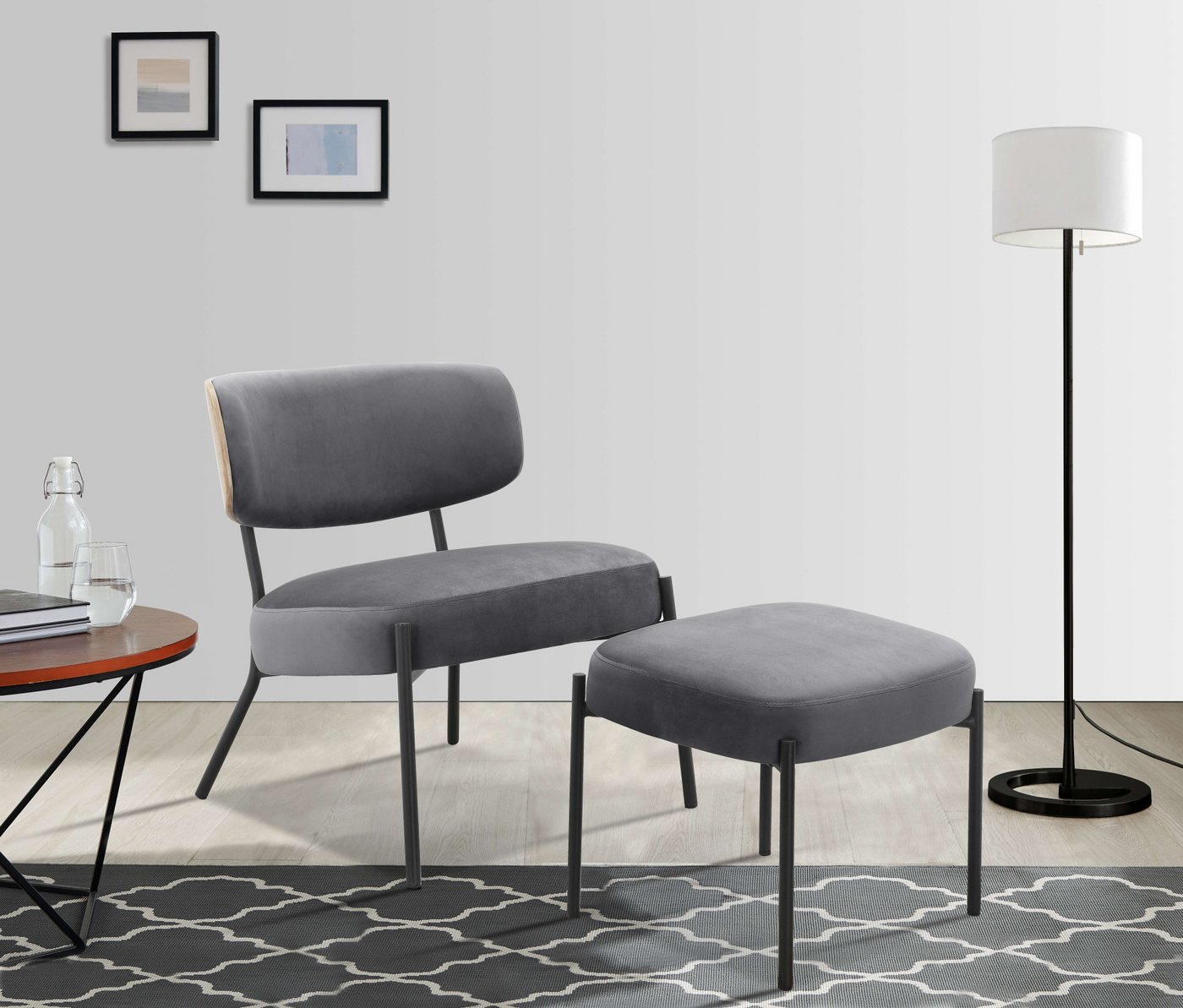 andas Loungesessel Lovberg, eleganter Loungesessel mit Hocker von andas