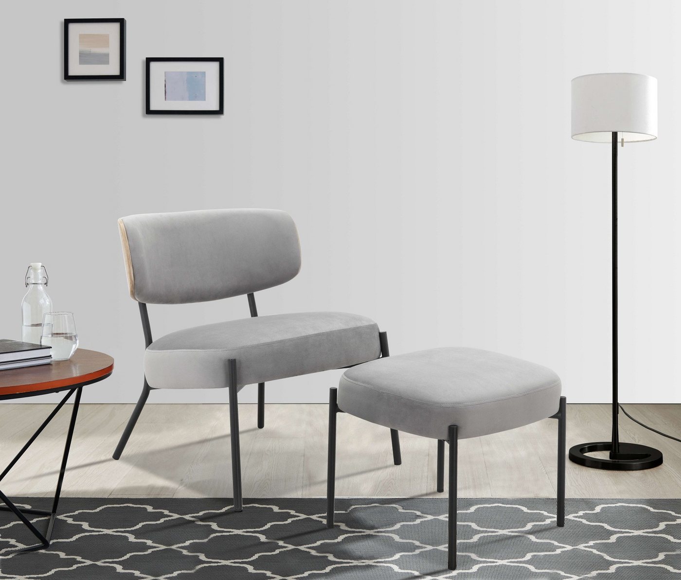 andas Loungesessel Lovberg, eleganter Loungesessel mit Hocker von andas