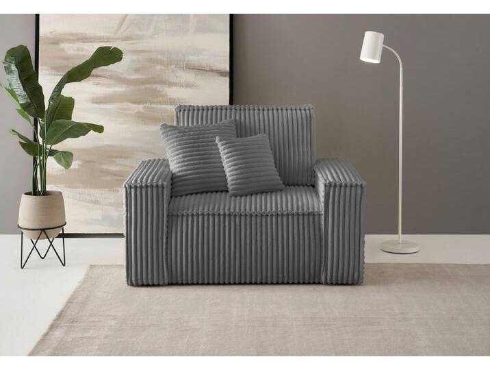 andas Loveseat FINNLEY, XXL-Sessel, Lesesessel, trendige Stoffe, inkl. Zierkissen (1-St), verfügbar in den Stoffqualitäten Bouclé, Struktur fein und Mega Cord von andas