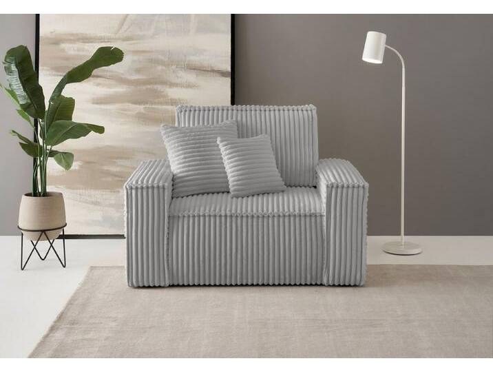 andas Loveseat FINNLEY, XXL-Sessel, Lesesessel, trendige Stoffe, inkl. Zierkissen (1-St), verfügbar in den Stoffqualitäten Bouclé, Struktur fein und Mega Cord von andas