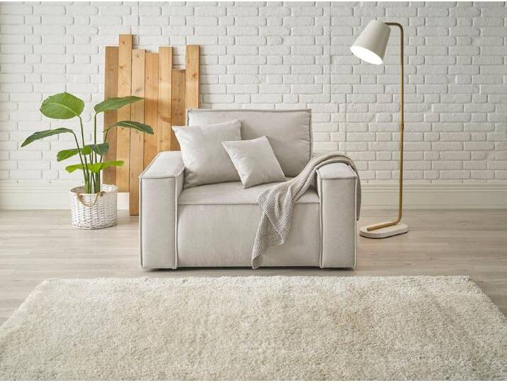 OTTO home Loveseat FINNLEY, XXL-Sessel, Lesesessel, trendige Stoffe, inkl. Zierkissen (1-St), verfügbar in den Stoffqualitäten Bouclé, Struktur fein und Mega Cord von Otto