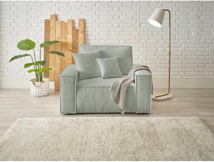 andas Loveseat FINNLEY, XXL-Sessel, Lesesessel, trendige Stoffe, inkl. Zierkissen (1-St), verfügbar in den Stoffqualitäten Bouclé, Struktur fein und Mega Cord von andas