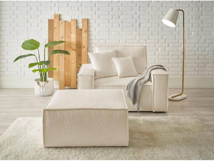 andas Loveseat Finnley (2-St), Loveseat und Hocker im Set, passend zur Polster-Serie Finnley, weiß, Weiss von andas
