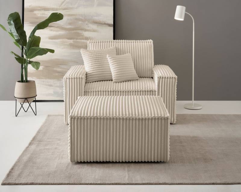 andas Loveseat Finnley (2-St), Loveseat und Hocker im Set, passend zur Polster-Serie Finnley von andas