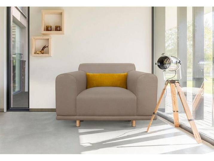 andas Loveseat Maroon Sessel, in skandinavischem Design, mit losem Kissen, beige, beige von andas