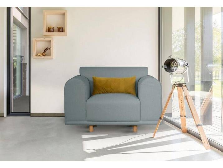 andas Loveseat Maroon Sessel, in skandinavischem Design, mit losem Kissen, blau, petrol von andas