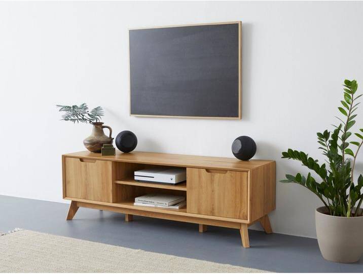 andas Lowboard Pandrup, Kommode mit 3 Einlegeböden und Kabeldurchführung, B:135 cm, beige, Eiche andas Lowboard Pandrup, Kommode mit 3 Einlegeböden und Kabeldurchführung, B:135 cm, beige, Eiche von andas