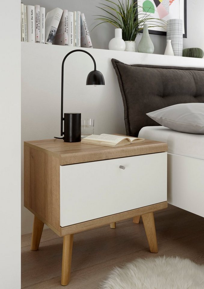 andas Nachtschrank MERLE in skandinavischem Design, aus FSC-zertifiziertem Holzwerkstoff von andas